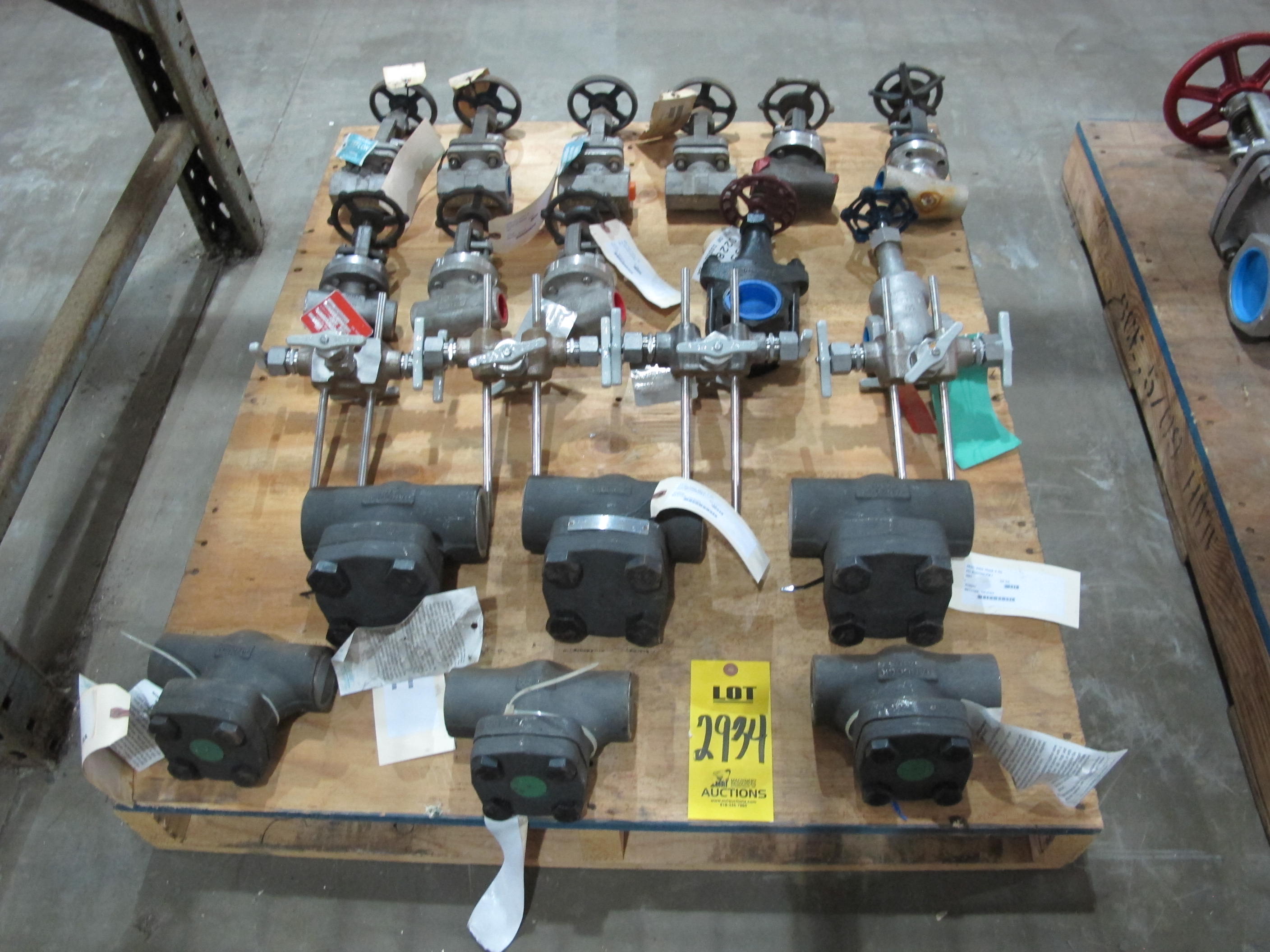 LOT PALLET W/ (21) ASSORTED VALVES (W-51) LOADING & HANDLING FEE $15-